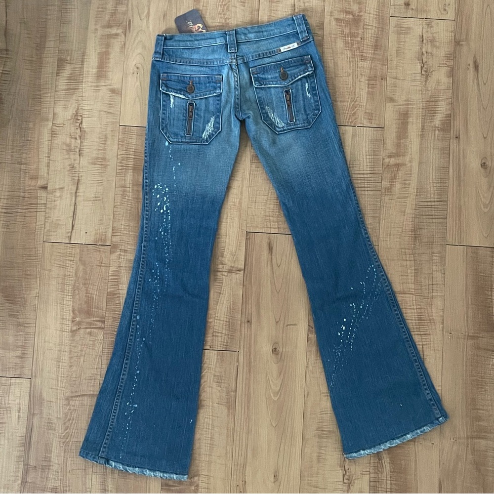 Frankie B Low Rise Rockstar Flare Denim Jeans Size 2/XS BNWT